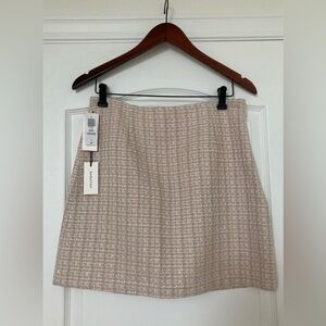 NWT Aritzia Babaton little tweed skirt, denude/lurex, size 12